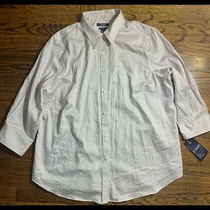 Chaps women’s dress shirt Polkadot White Blue Red